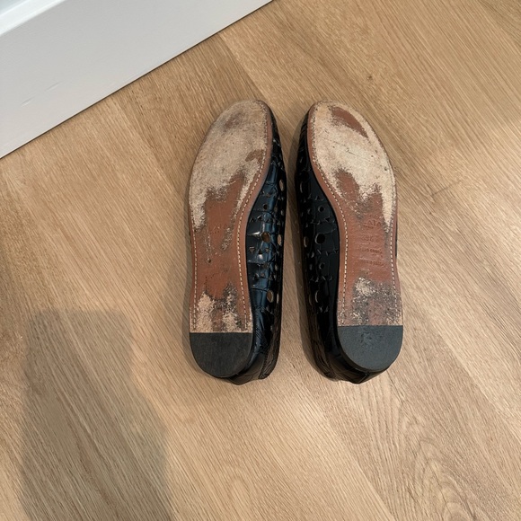 Alaia black croc leather laser cut ballet flat, size 9.5 - Picture 2 of 5